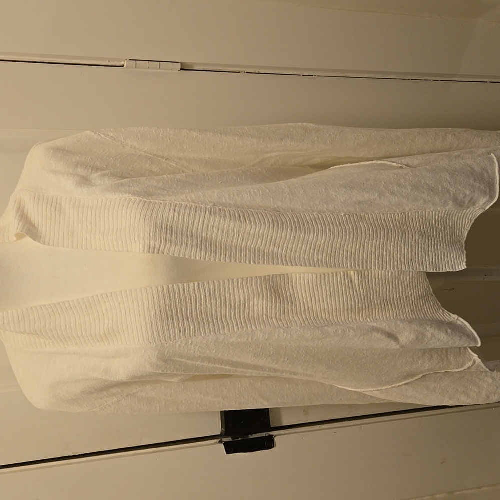 Eileen Fisher Linen Cotton Blend Cardigan White